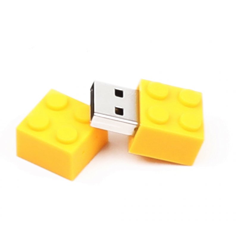 Yellow Flash Drive Building Blocks Shaped Usb 2.0 Pen Drives Menmory Stick Thumb Drive 1GB
