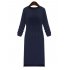 YesFashion Autumn Solid Slim Crew Neck Long Sleeve Knitting Sweater Dress