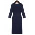 YesFashion Autumn Solid Slim Crew Neck Long Sleeve Knitting Sweater Dress