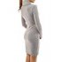 YesFashion Women s Long Sleeve Shawl Collar Slim Mini Dress