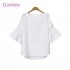 YesFashion Womens  Sweet Hollow Lace Trumpet Half Sleeve Loose Shirt Top Blouse