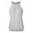 Yesfashion Women s Casual Halter Neck Sleeveless Solid Front Pleated Backless Sexy Top