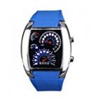 Yesurprise Fashion Silicone Rubber Band Blue Binary DOT Unisex LED Wrist Watch