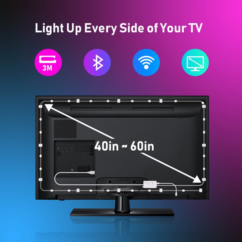 5v Led String Light Built In High Sensitivity Microphone Smart Bluetooth Tv Backlights Lamp Tape 