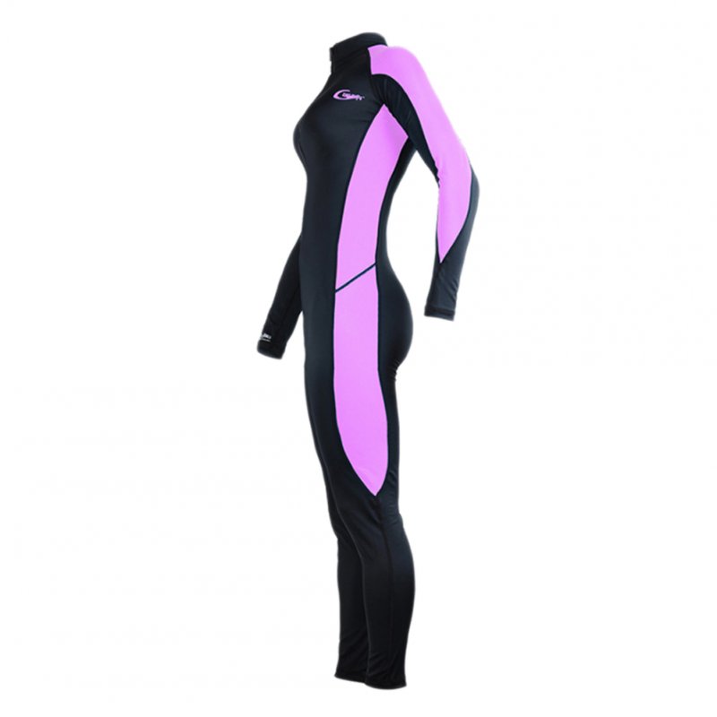 Lycra Long Sleeve Rash Guard Rashguard UPF50+ Beach Wear For Surfing Diving Swimming Water Skiing (S-4XL) purple chest pad M