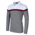 Yong Horse Men s Casual Long Sleeve Striped Slim Fit Polo T Shirts Red RedCP7U