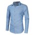 Yong Horse Men s Casual Slim Fit Button Down Long Sleeve Denim Shirt Light blue XL