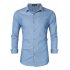 Yong Horse Men s Casual Slim Fit Button Down Long Sleeve Denim Shirt Light blue XL