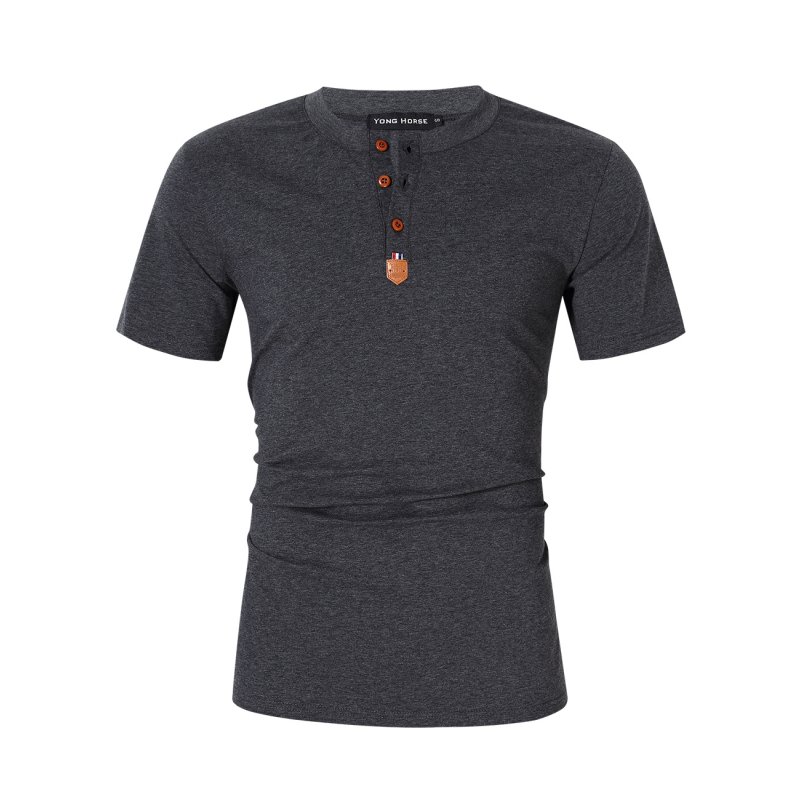 Wholesale Yong Horse Men's Slim Fit Henley TShirts From China