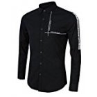 Yong Horse Men s Causal Fashion Print Long Sleeve Shirt White Size M