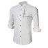 Yong Horse Men s Causal Fashion Print Long Sleeve Shirt White Size M