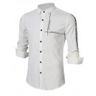 Yong Horse Men s Causal Fashion Print Long Sleeve Shirt White Size M