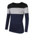 Yong Horse Men s Color Block Slim Fit Crew Neck Long Sleeve Basic T Shirt448O