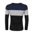 Yong Horse Men s Color Block Slim Fit Crew Neck Long Sleeve Basic T Shirt448O