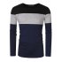Yong Horse Men s Color Block Slim Fit Crew Neck Long Sleeve Basic T ShirtE9PF