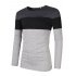 Yong Horse Men s Color Block Slim Fit Crew Neck Long Sleeve Basic T ShirtINA5