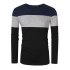 Yong Horse Men s Color Block Slim Fit Crew Neck Long Sleeve Basic T ShirtSLZ3
