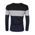 Yong Horse Men s Color Block Slim Fit Crew Neck Long Sleeve Basic T ShirtSLZ3