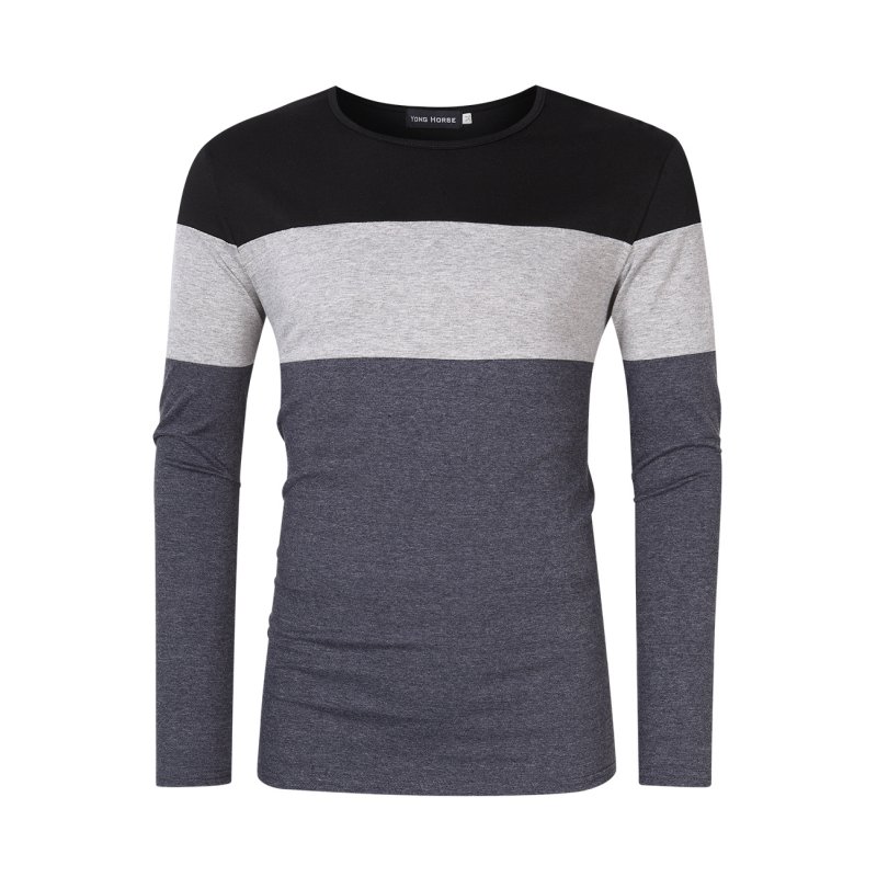 Men's Color Block Slim Fit Cotton T-Shirt