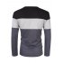 Yong Horse Men s Color Block Slim Fit Crew Neck Long Sleeve Basic Cotton T Shirt Black   light gray M