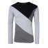 Yong Horse Men s Contrast Color Crewneck Long Sleeve Basic T Shirt Top Light gray   gray XL