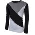 Yong Horse Men s Contrast Color Crewneck Long Sleeve Basic T Shirt Top Light gray   gray XXL