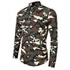 Yong Horse Men s Fashion Print Long Sleeve Camouflage Shirt Green Size M