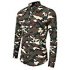 Yong Horse Men s Fashion Print Long Sleeve Camouflage Shirt Green Size M