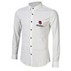 Yong Horse Men s Fashion Rose Embroidery Long Sleeve Shirt White Size M