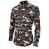 Yong Horse Men s Fashion Print Long Sleeve Camouflage Shirt Green Size M