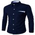 Yong Horse Men s Folding Pocket Long Sleeve Shirt Improved Version  Light Blue Size M