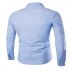 Yong Horse Men s Folding Pocket Long Sleeve Shirt Improved Version  Light Blue Size M