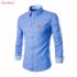 Yong Horse Men s Lattice Classics Casual Shirt Improved Version  Blue Size M