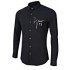 Yong Horse Men s Simple Embroidery Solid Color Long Sleeve Shirt White Size M