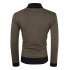 Yong Horse Men s Slim Fit Button V Neck Casual Long Sleeve T Shirts Fall Tops Military green   black L