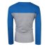 Yong Horse Men s Two Tone Slim Fit Long Sleeve Shirts V Neck Basic Tee T Shirt Top blue XL