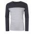 Yong Horse Men s Two Tone Slim Fit Long Sleeve Shirts V Neck Basic Tee T Shirt Top flecking gray XL