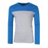 Yong Horse Men s Two Tone Slim Fit Long Sleeve Shirts V Neck Basic Tee T Shirt Top blue L