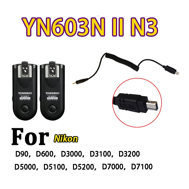 Original YONGNUO RF-603N II Wireless Remote Flash Trigger for Nikon D90 D600 D3000 D5000 D7000 N3