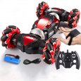 Plastic Gesture Induction Four-wheel Remote  Control  Car Twisting Off-road Vehicle Children Drift Rc Toys With Light Music C1-Red-Stunt (Dual Mode)