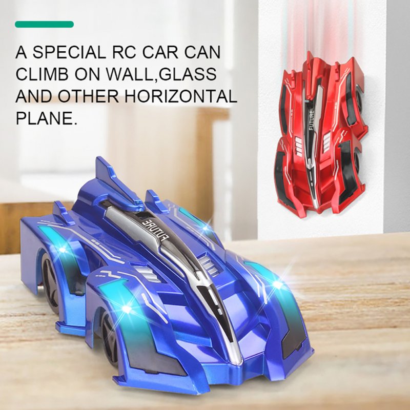 Remote Control Wall Climbing Car Four-channel Suction Stunt Car Model with Colorful Lights for Boy Gift 