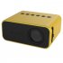 Yt500 Home Mini Projector Miniature Children Led Mobile Phone Projector Built in Speaker Portable Media Player yellow EU Plug