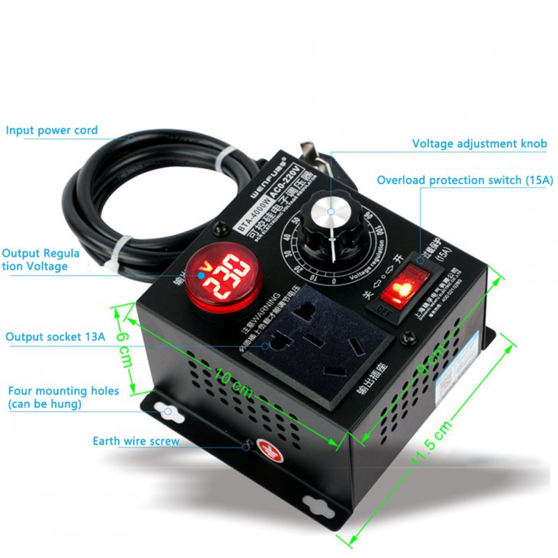 220v 4000w High-power Scr Voltage Regulator Motor fan electric Drill Speed Controller Governor