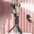 Z10 Mini Mobile Phone Selfie Stick With Bluetooth Remote Control Integrated Telescopic Portable Tripod   small fill light black