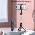 Z10 Mini Mobile Phone Selfie Stick With Bluetooth Remote Control Integrated Telescopic Portable Tripod   small fill light black