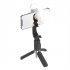 Z10 Mini Mobile Phone Selfie Stick With Bluetooth Remote Control Integrated Telescopic Portable Tripod   small fill light black