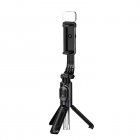 Z10 Mini Mobile Phone Selfie Stick With Bluetooth Remote Control Integrated Telescopic Portable Tripod   small fill light black