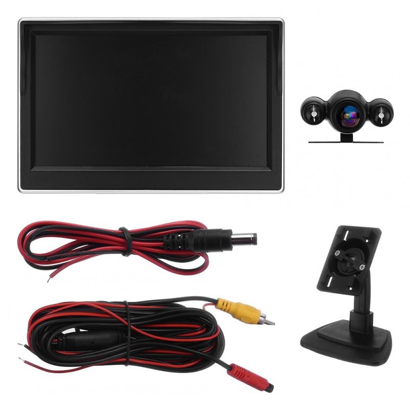 Backup Camera with 5 Inch Monitor Kit Waterproof Night Vision Rear View Camera Wired Back up Camera System 