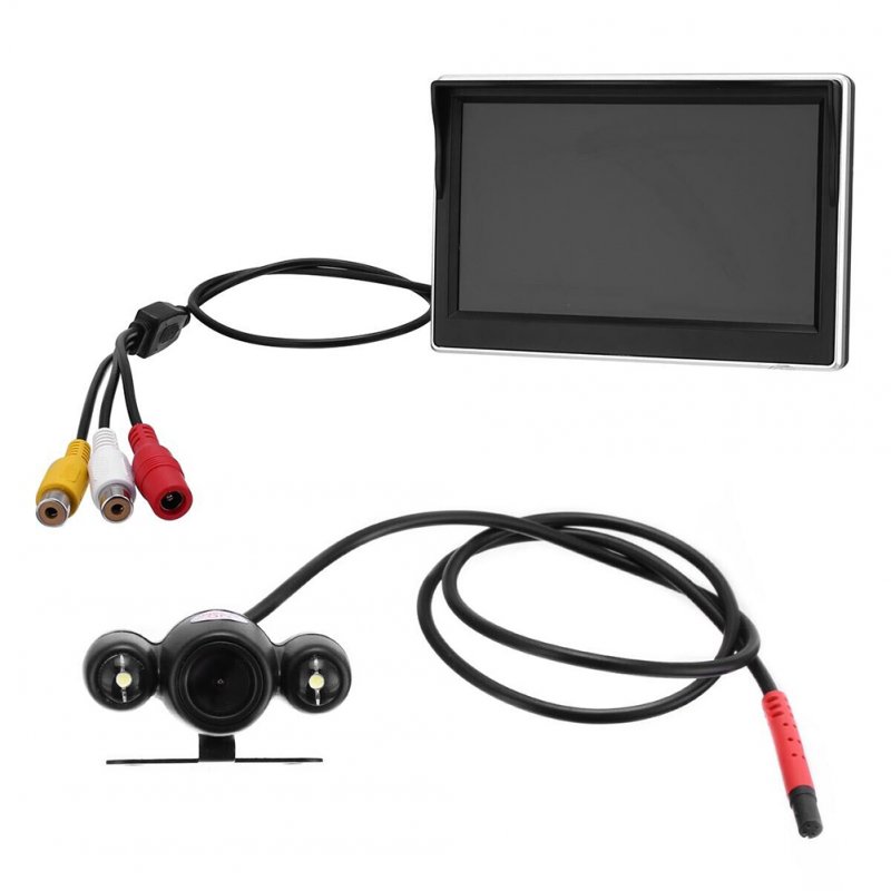 Backup Camera with 5 Inch Monitor Kit Waterproof Night Vision Rear View Camera Wired Back up Camera System 