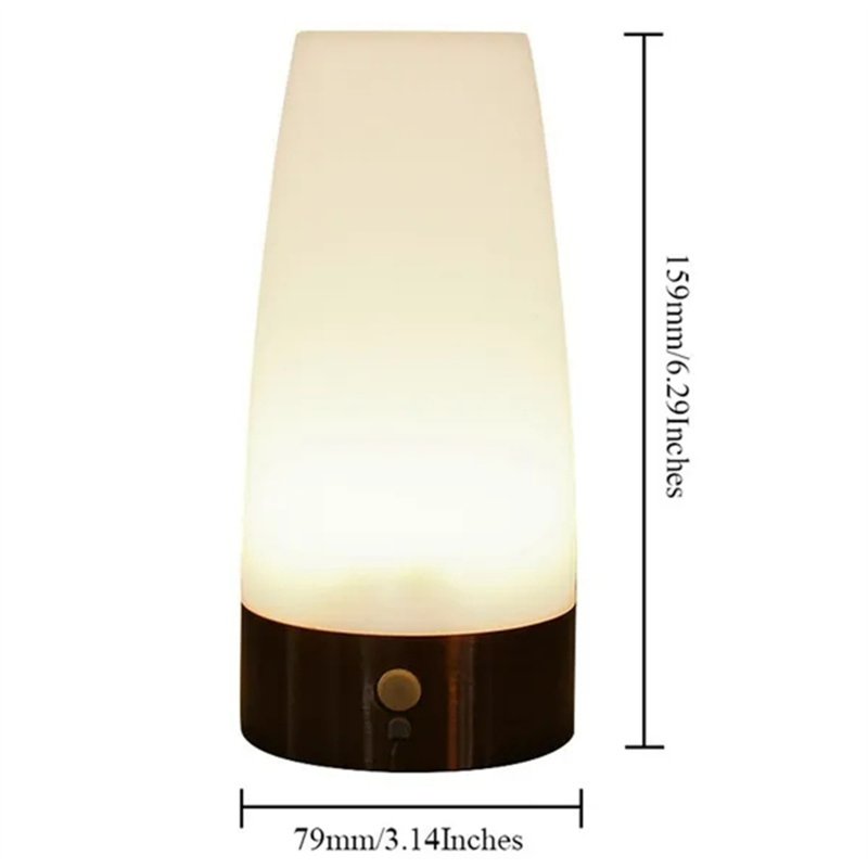 Wireless PIR Motion Sensor LED Night Light Battery Operated Table Lamp Smart Bedside Lamp For Home Decor Bedroom Bathroom 